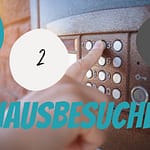Klingel mit Text Hausbesuche und Button 1, 2 und 3