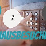 Klingel mit Text Hausbesuche und Button 1, 2 und 3